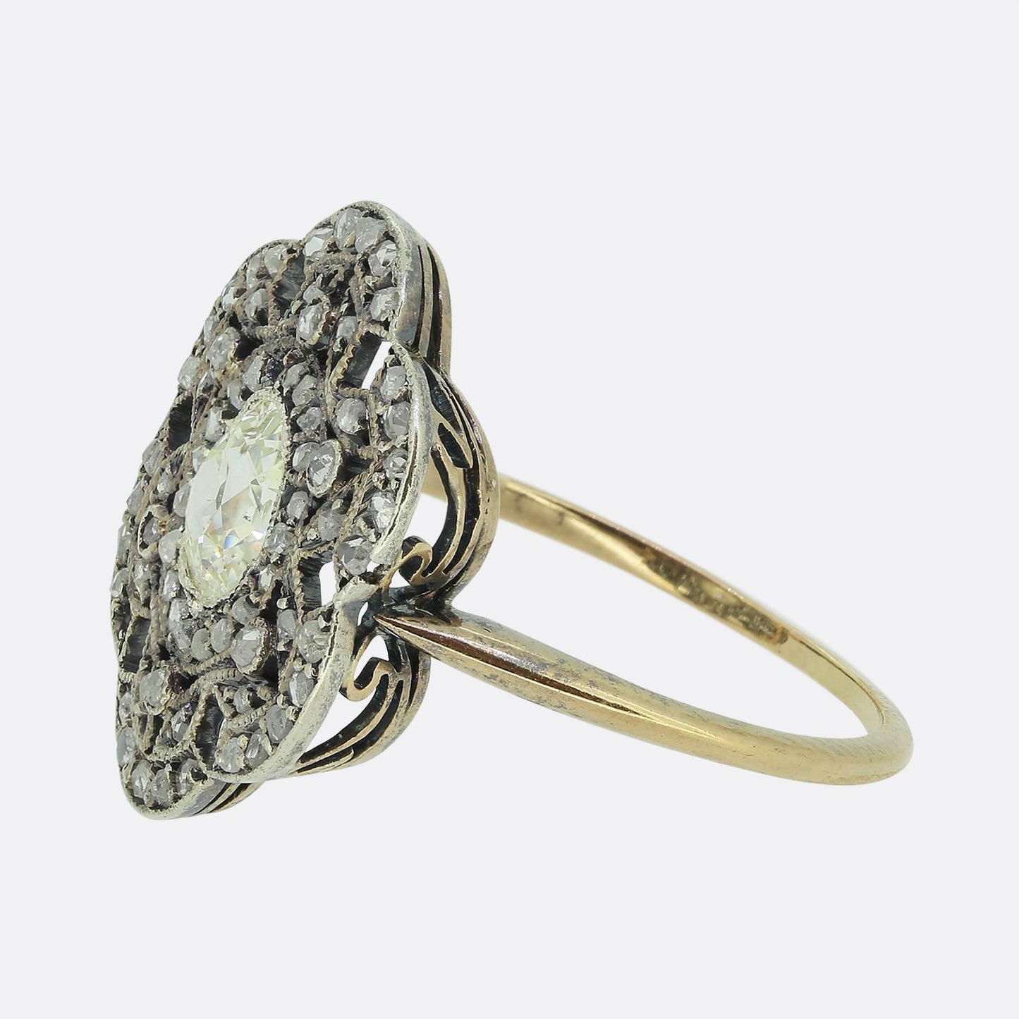 Art Nouveau Diamond Cluster Ring