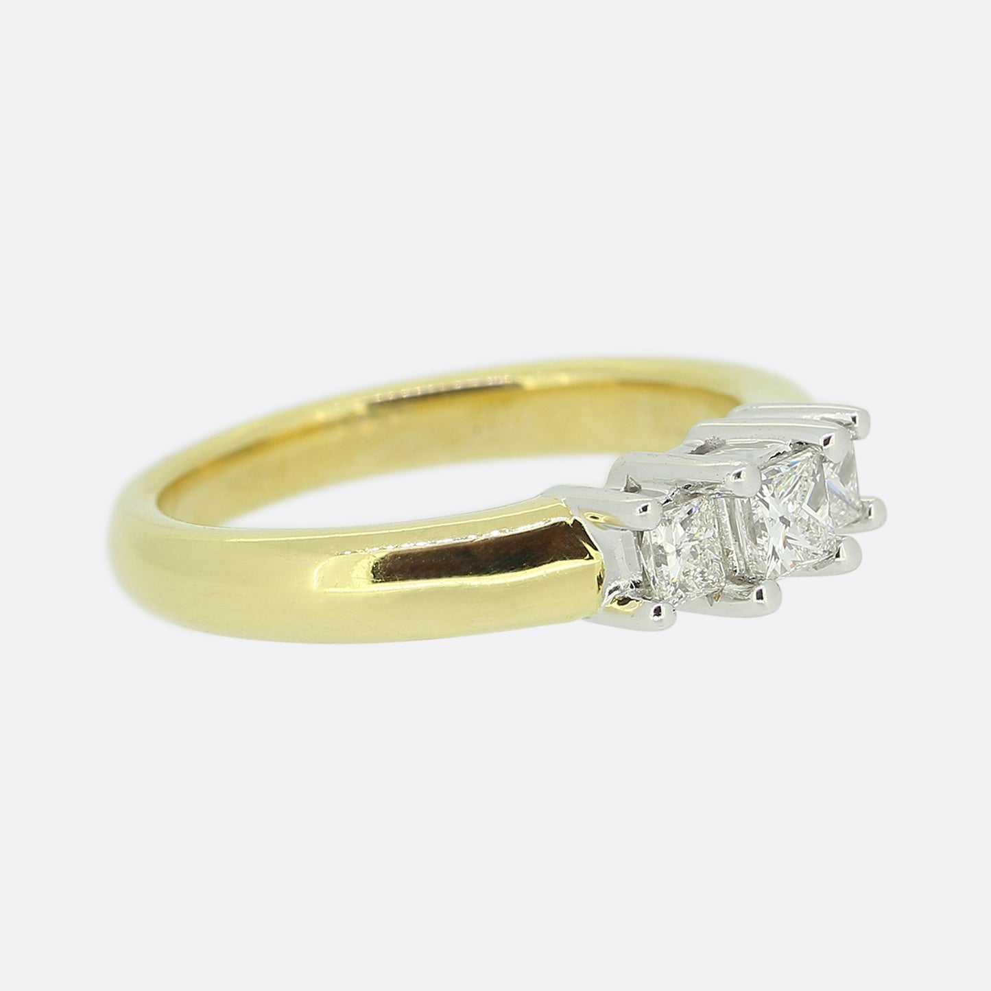 0.42 Carat Three-Stone Princess Diamond Ring