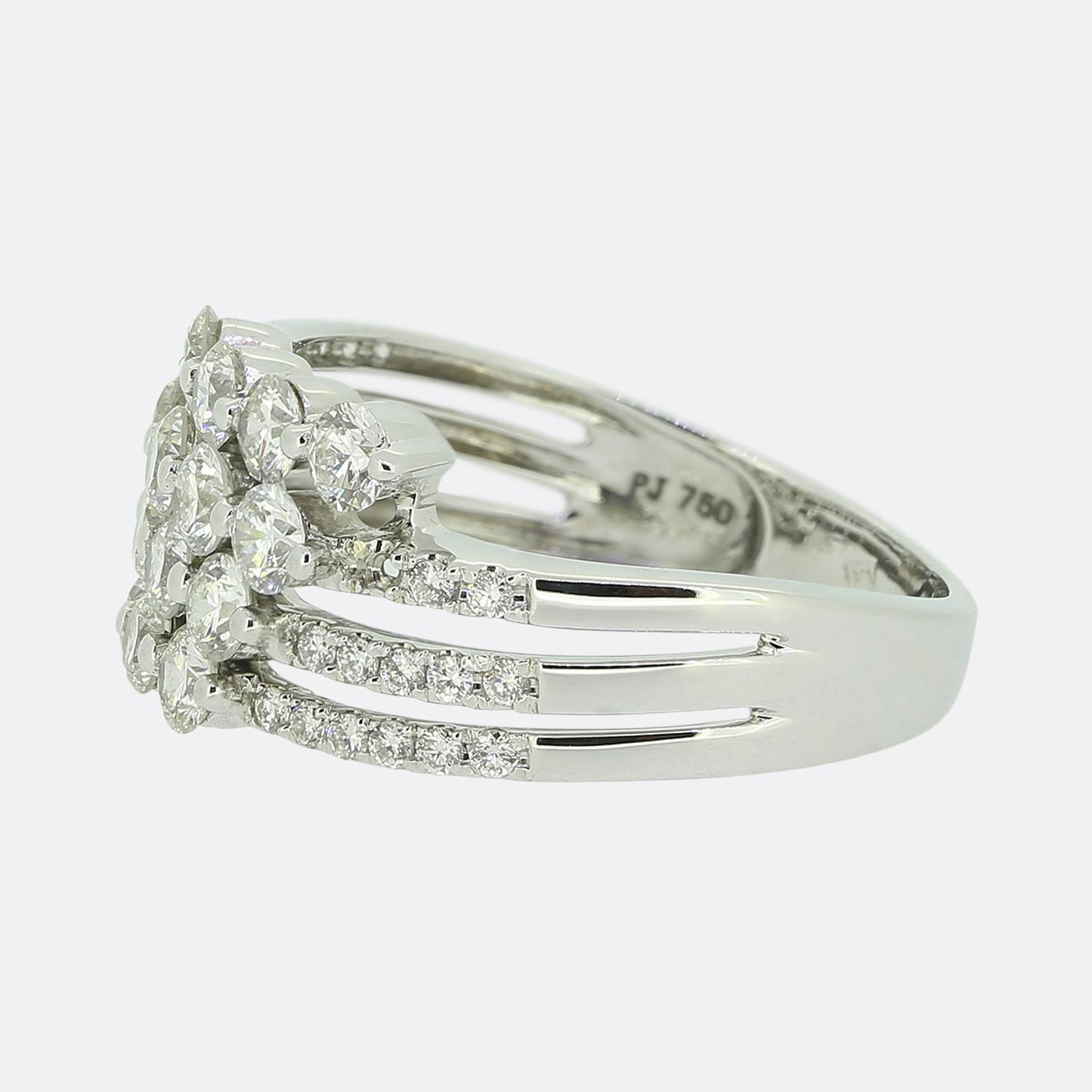 1.32 Carat Diamond Four Row Ring