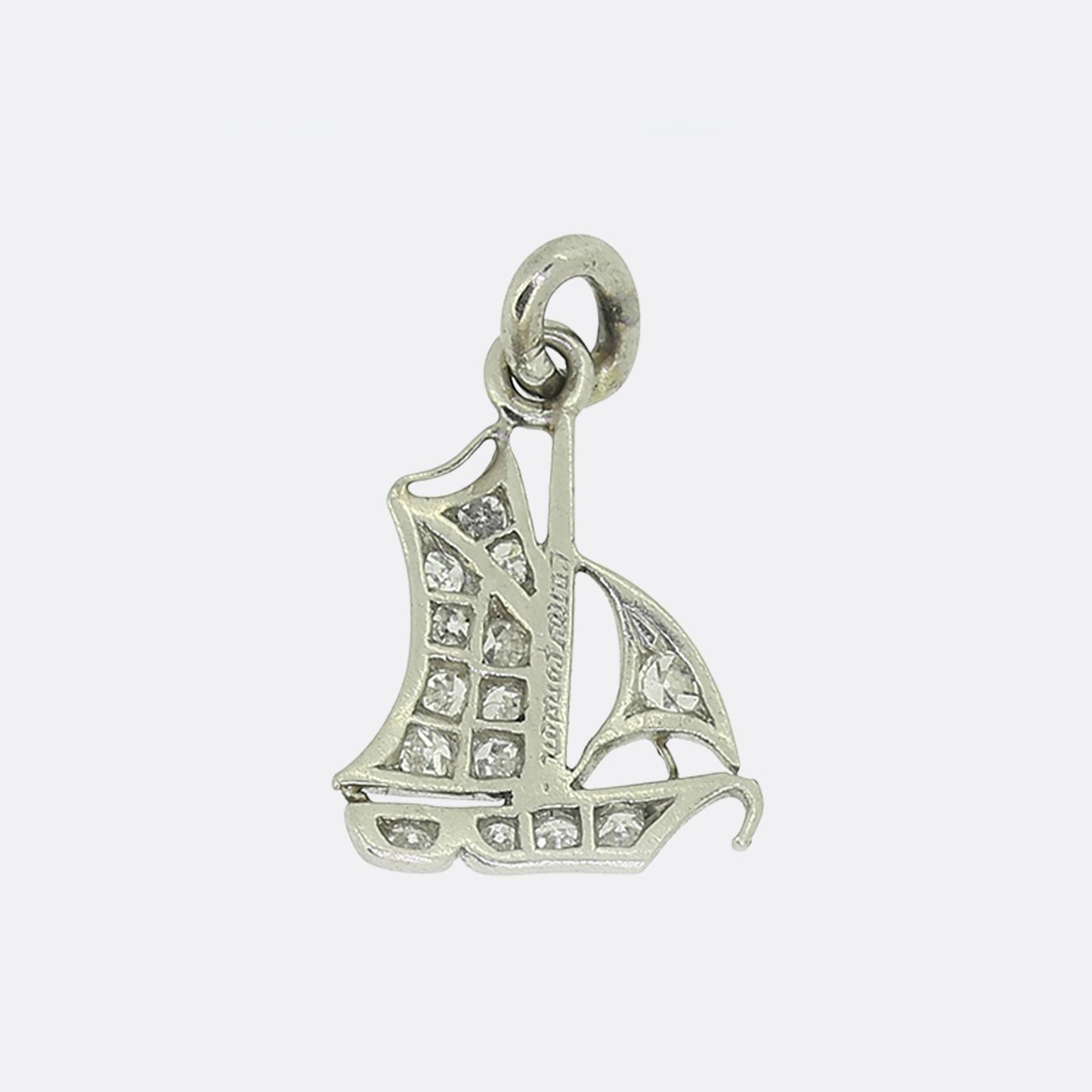 Cartier Art Deco Diamond Sail Boat Charm Pendant