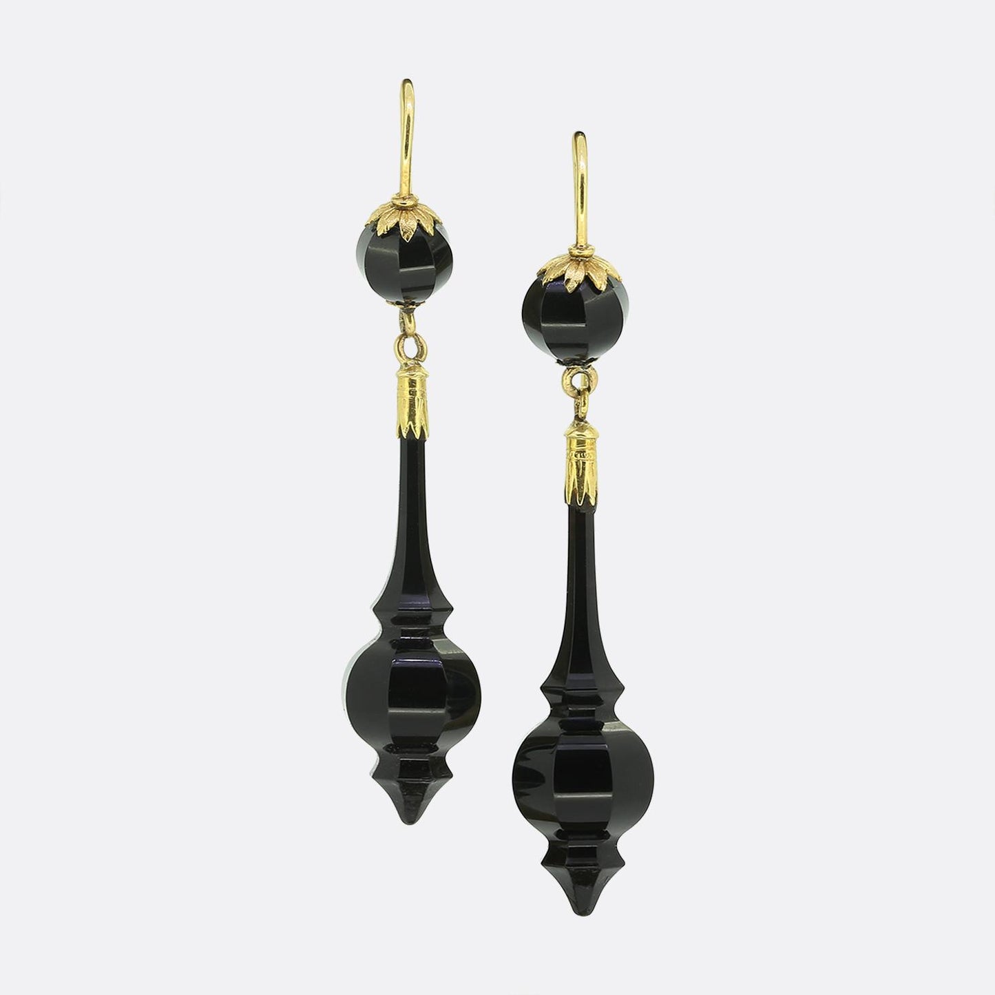 Antique Onyx Drop Earrings