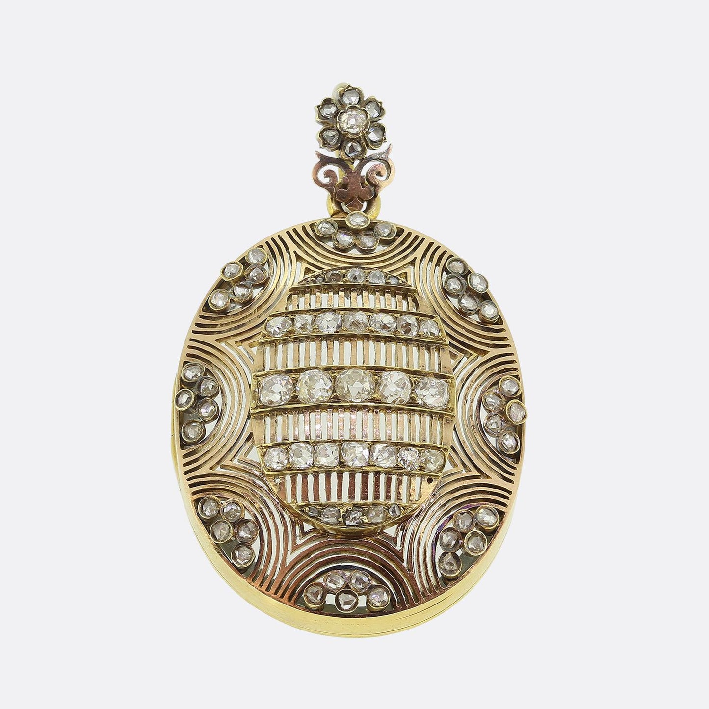 Victorian Old and Rose Cut Diamond Locket Pendant