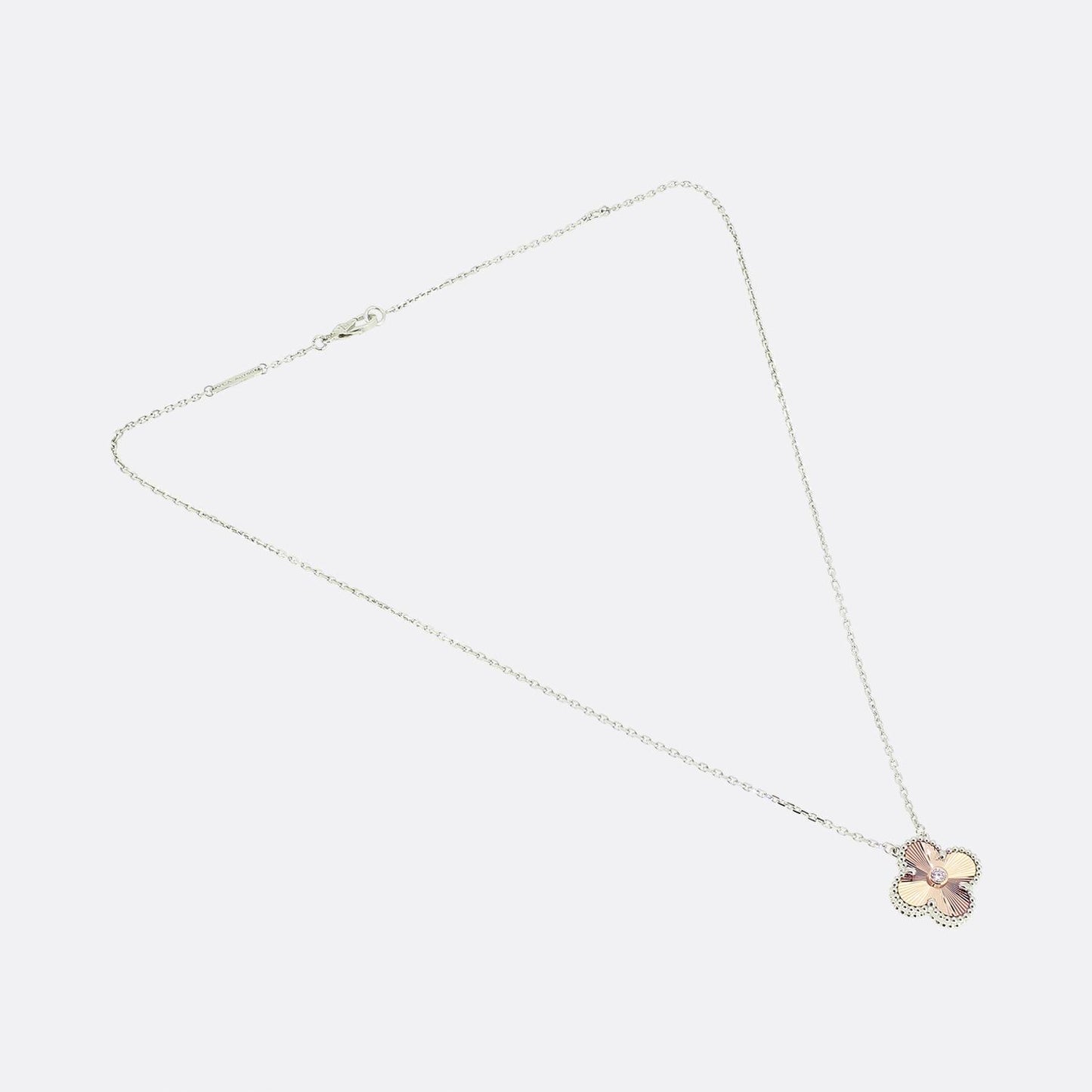 Van Cleef & Apels Alhambra Rose Guilloche Necklace