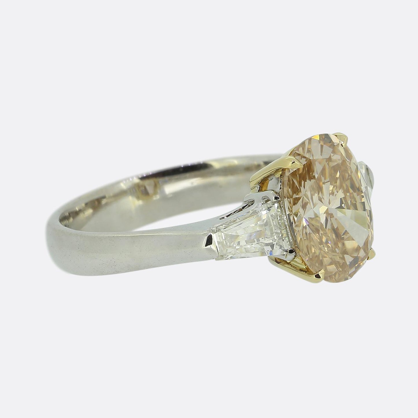 2.58 Carat Fancy Brownish Yellowish Orange Diamond Engagement Ring