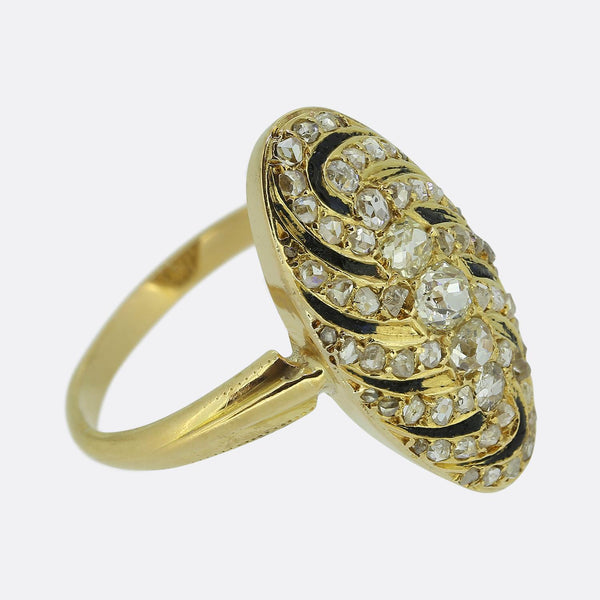 Victorian Enamel and Diamond Dress Ring