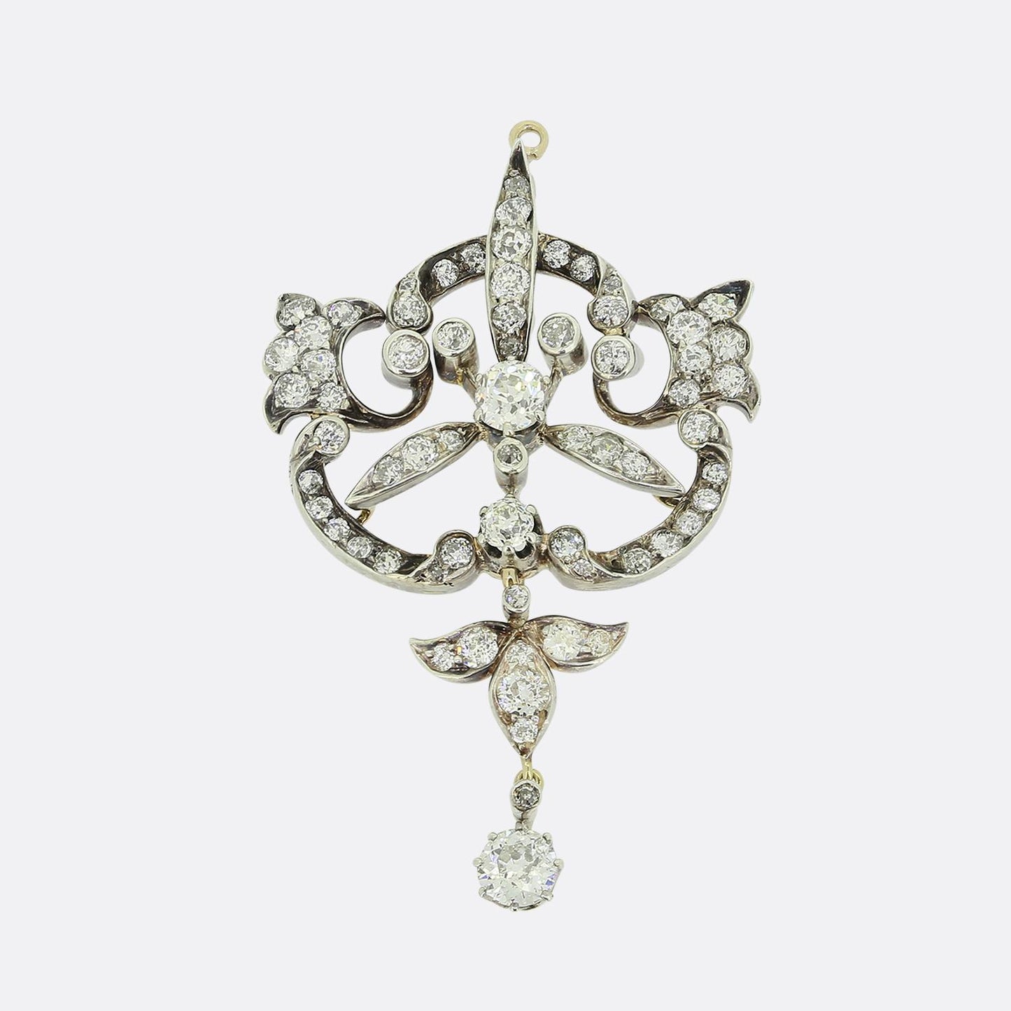 Antique Diamond Drop Brooch