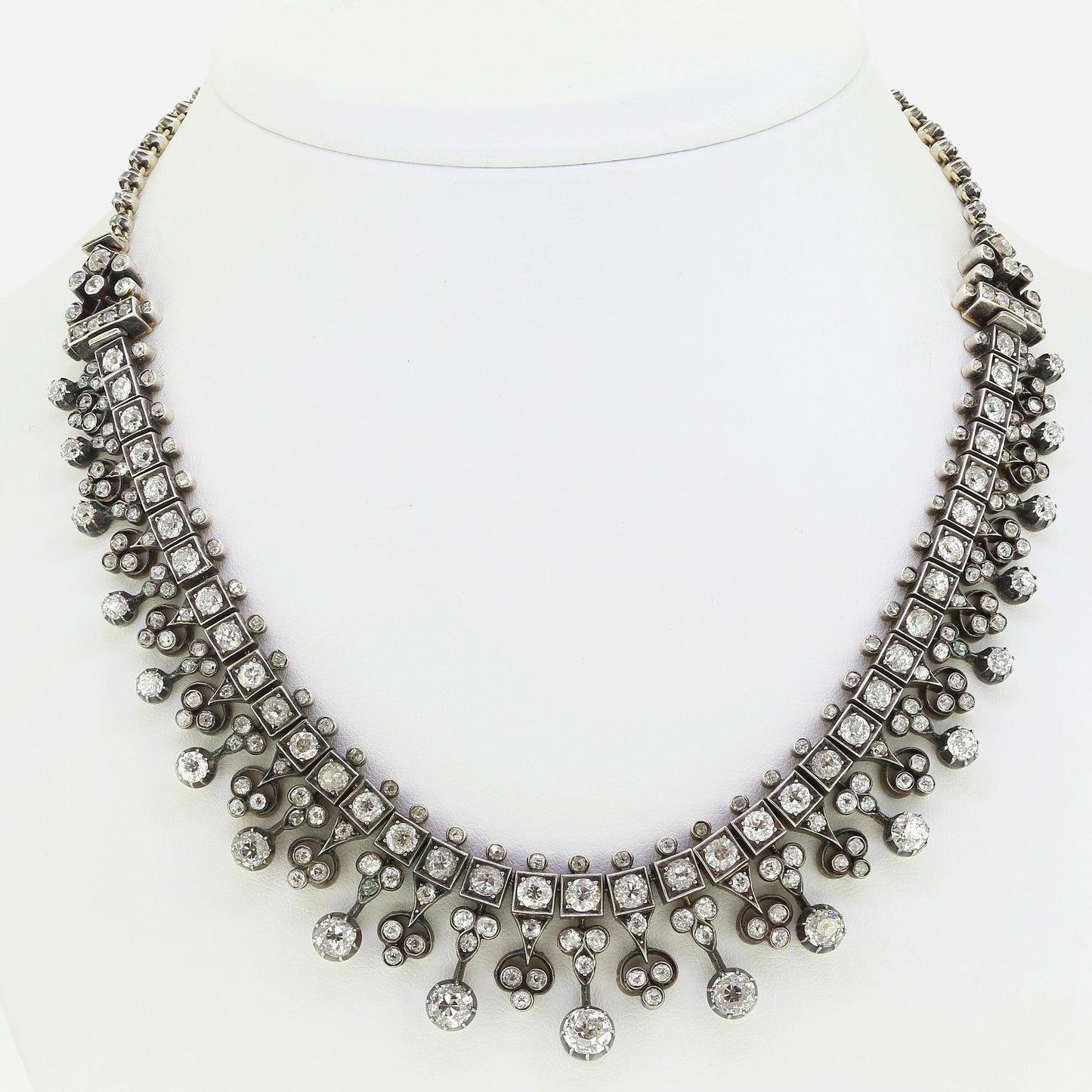 Victorian Old Cut Diamond Fringe Necklace