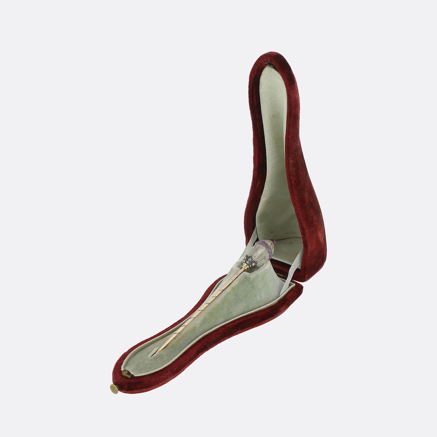 Fabergé Amethyst Quartz and Diamond Stick Pin