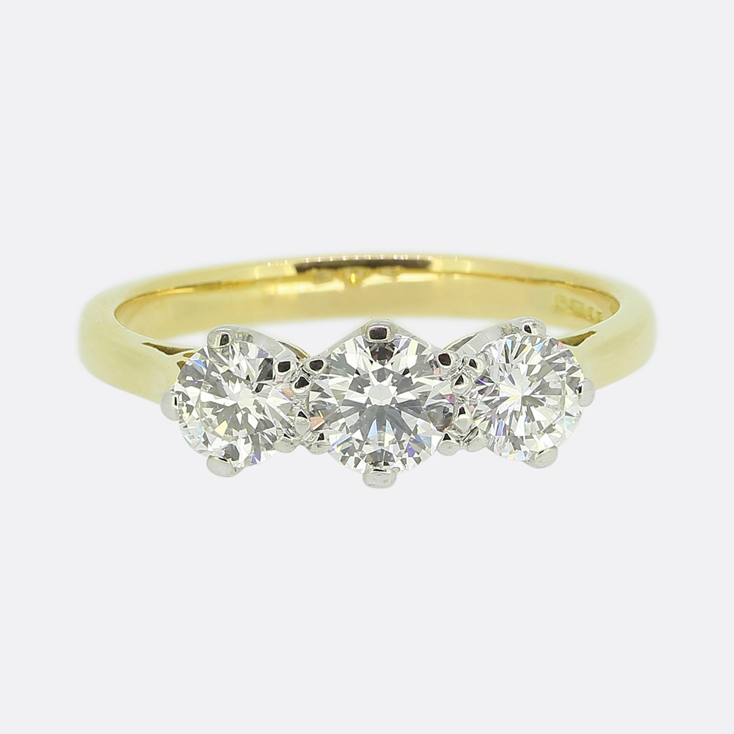 1.12 Carat Three-Stone Diamond Ring