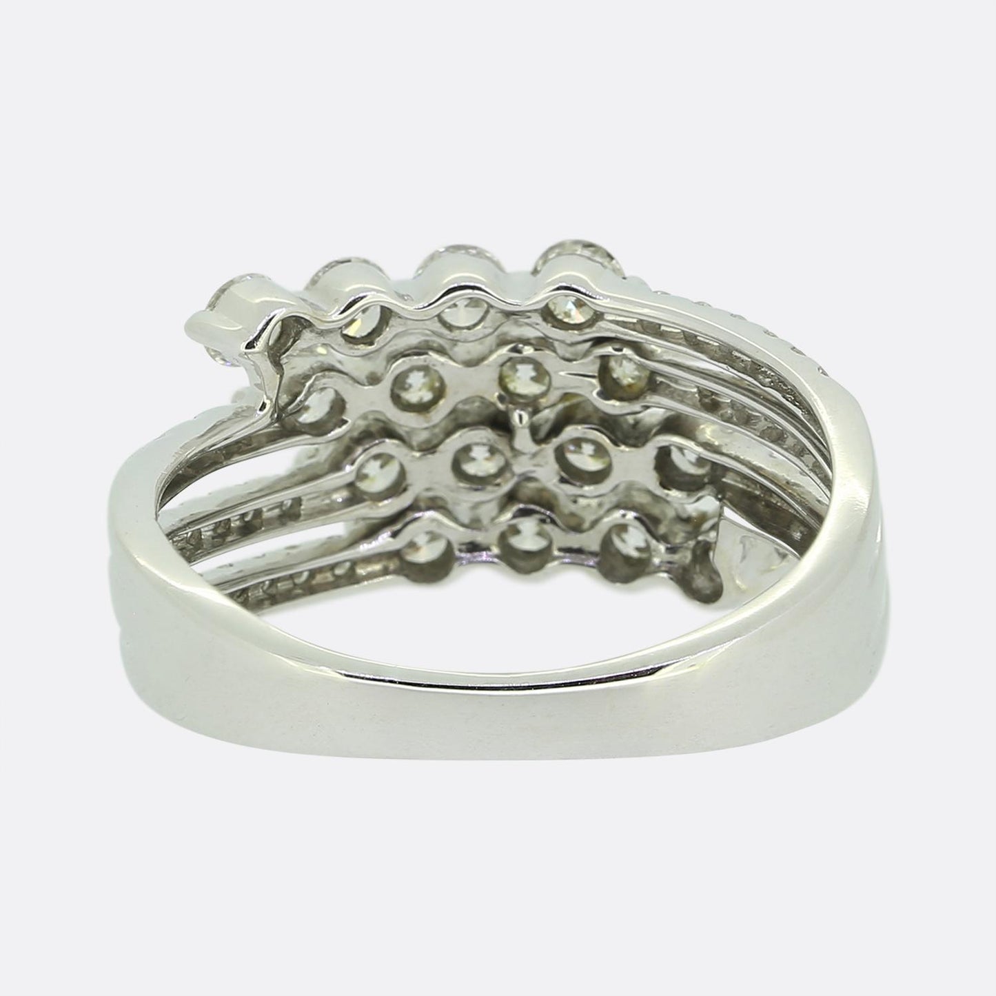 1.32 Carat Diamond Four Row Ring