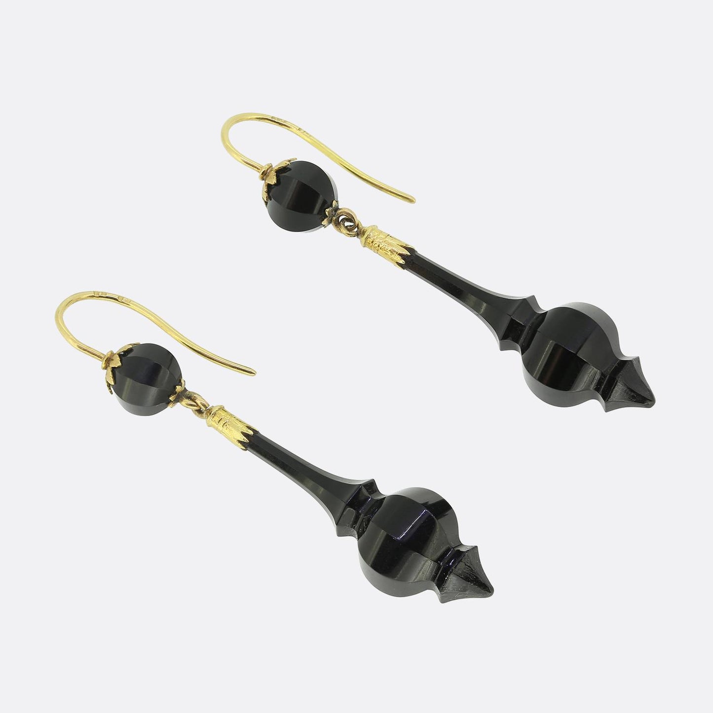 Antique Onyx Drop Earrings