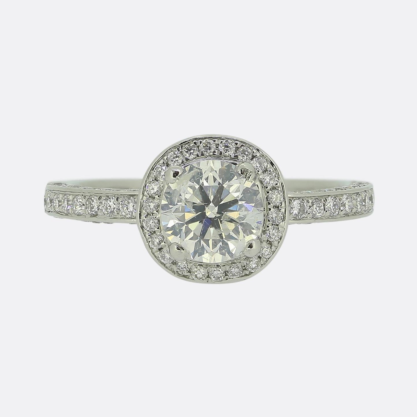 0.90 Carat Diamond Halo Engagement Ring