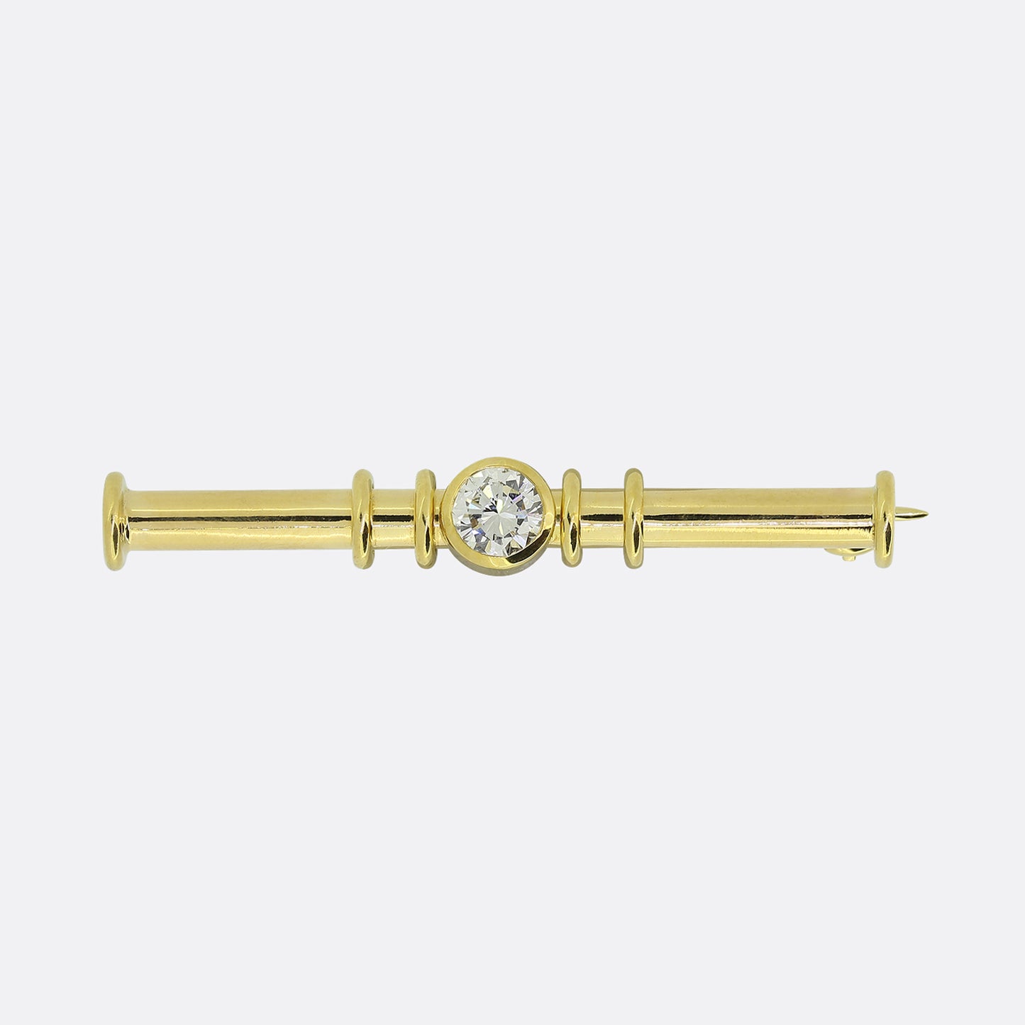 Vintage 0.60 Carat Diamond Bar Brooch