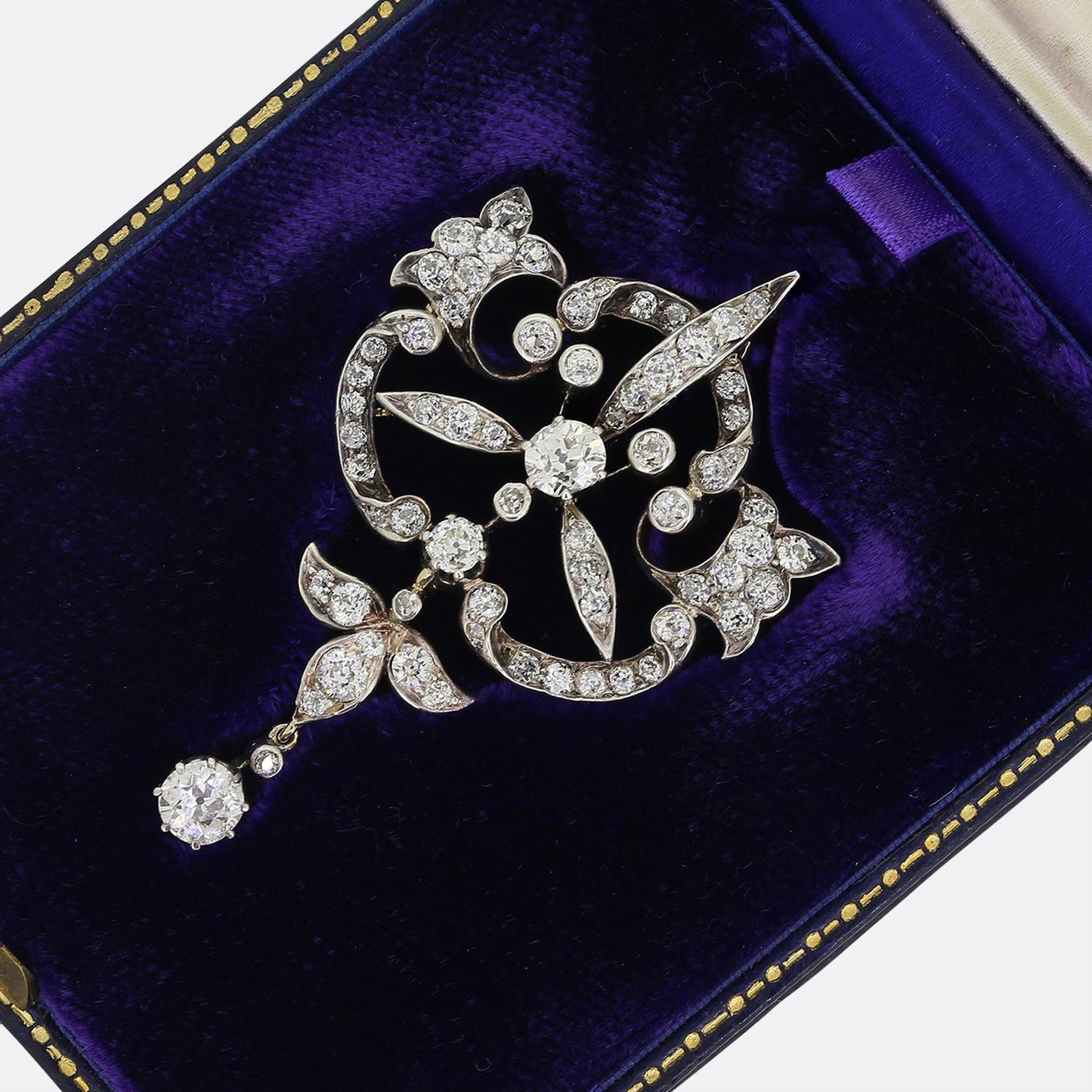 Antique Diamond Drop Brooch