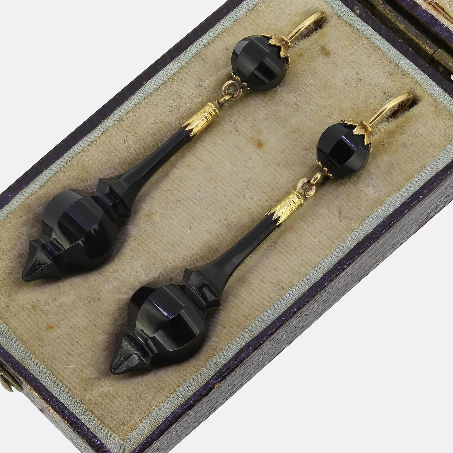 Antique Onyx Drop Earrings
