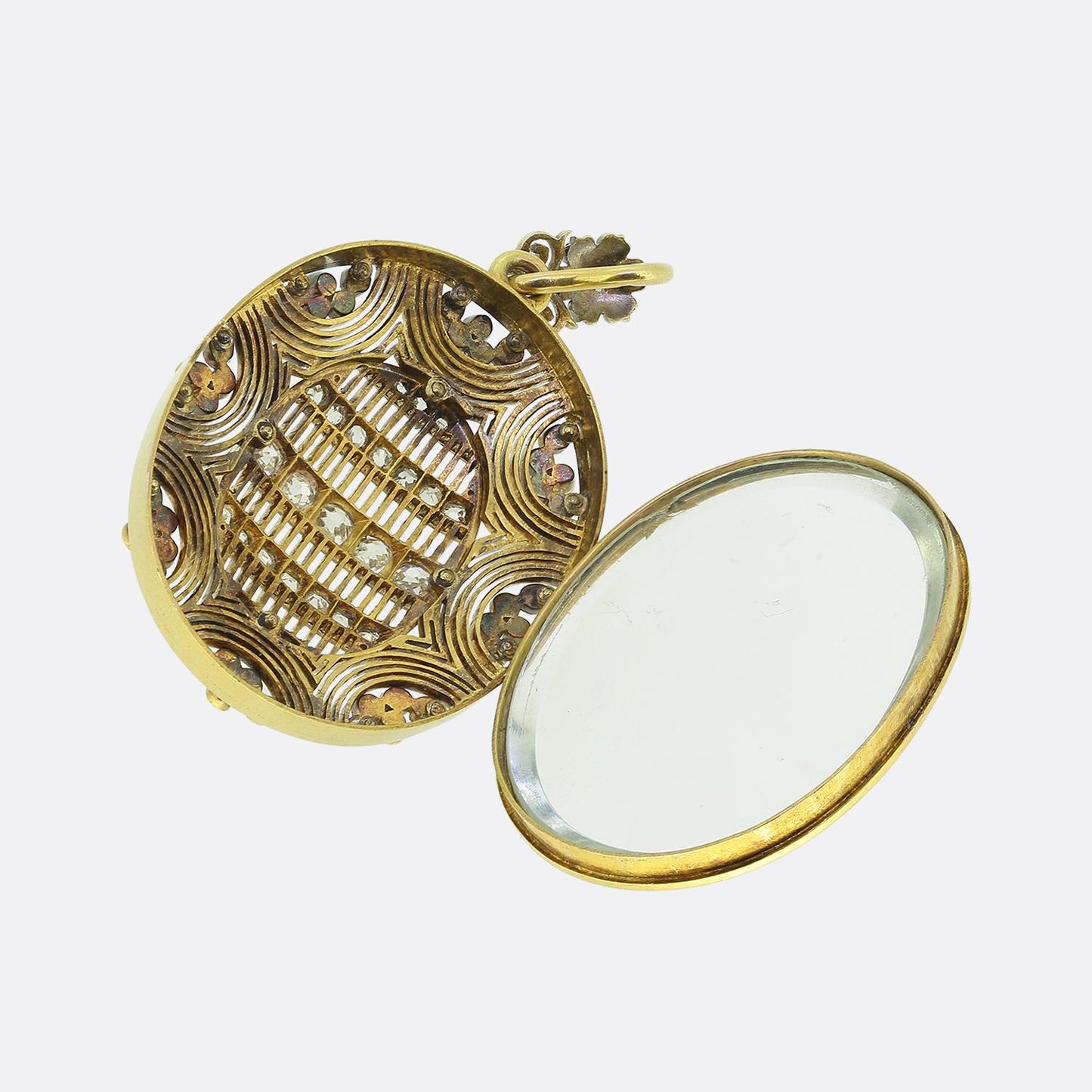 Victorian Old and Rose Cut Diamond Locket Pendant