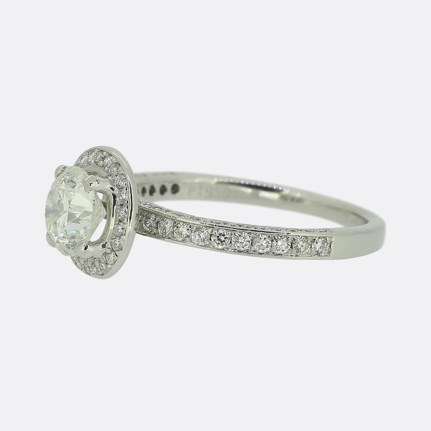 0.90 Carat Diamond Halo Engagement Ring