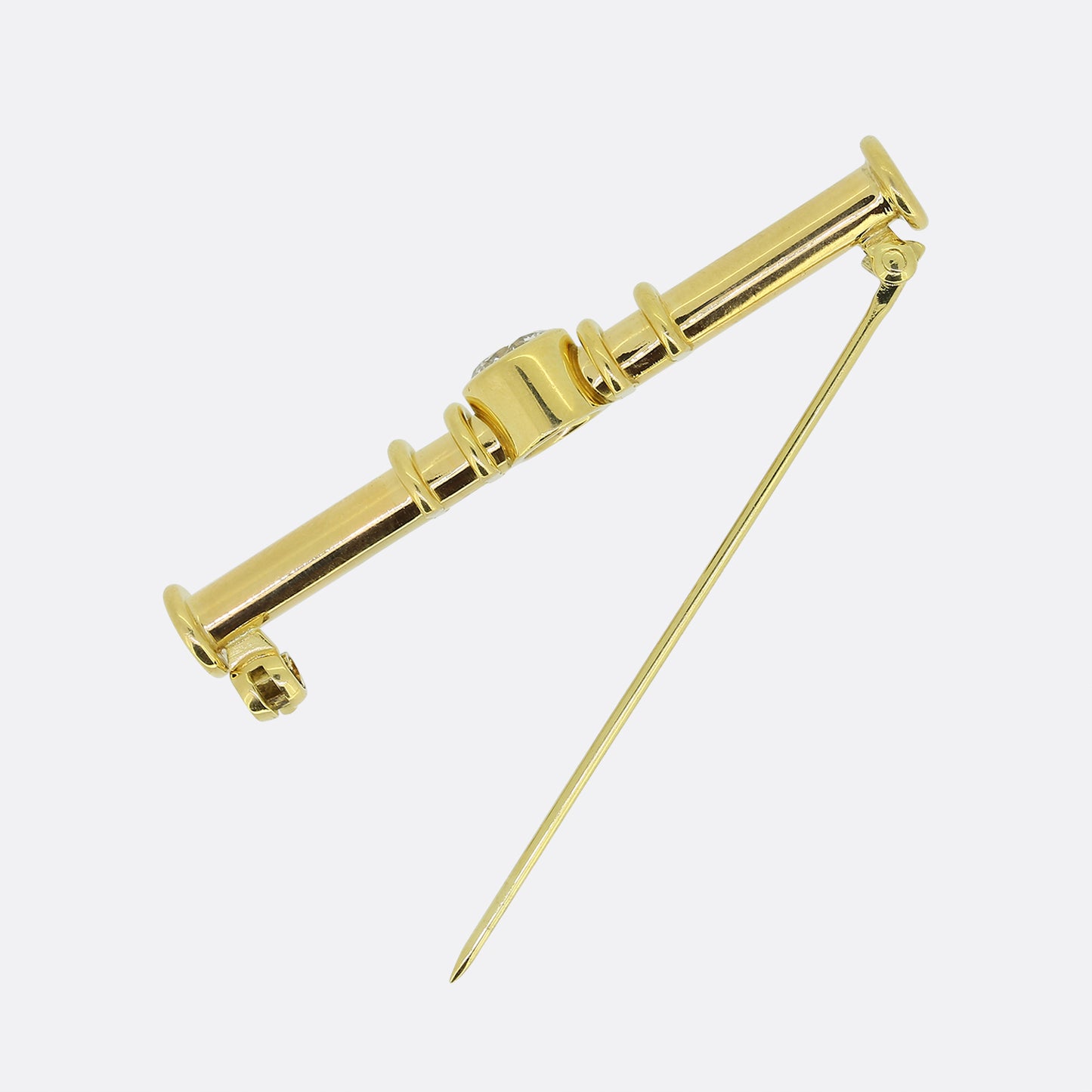 Vintage 0.60 Carat Diamond Bar Brooch