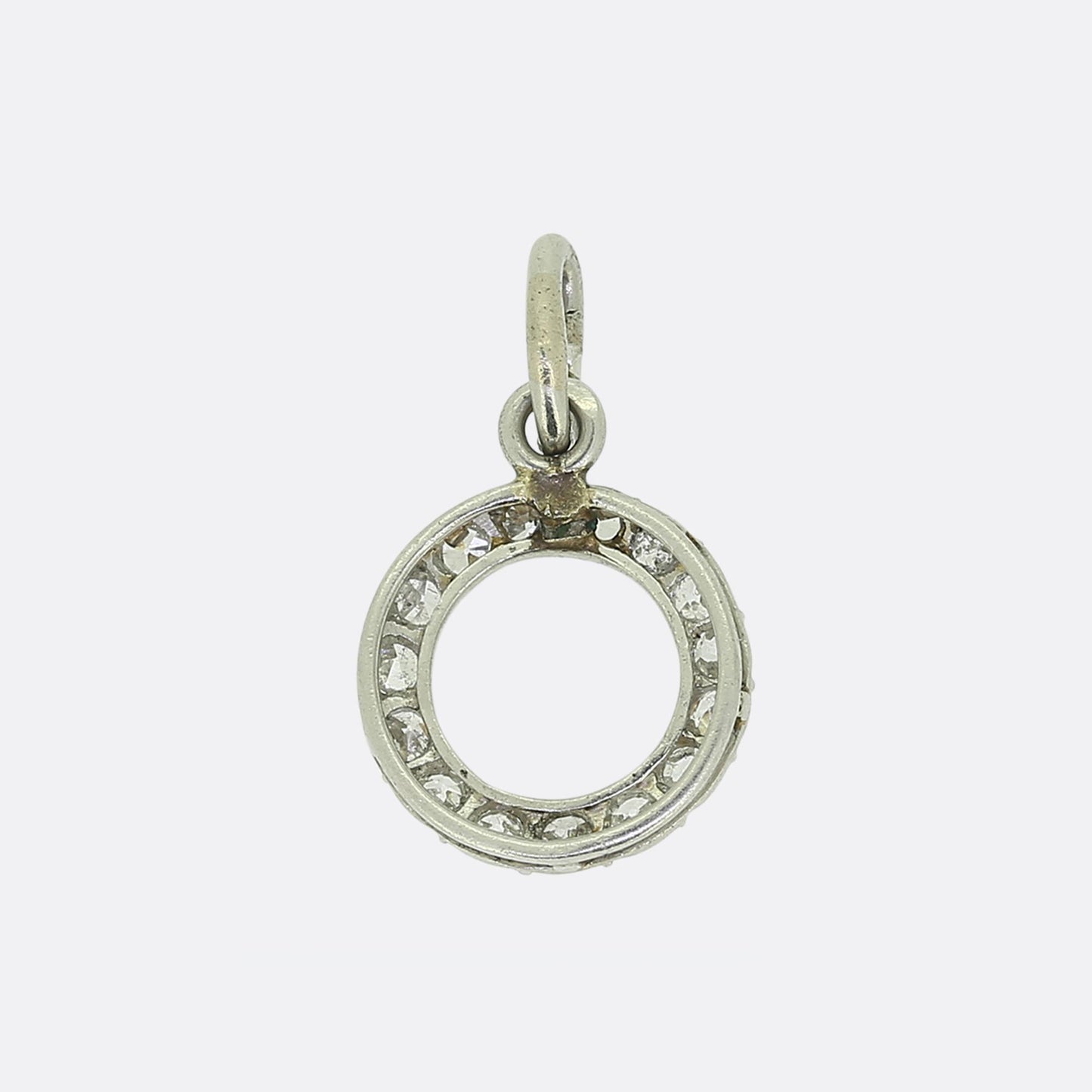Art Deco Diamond 'O' Charm Pendant