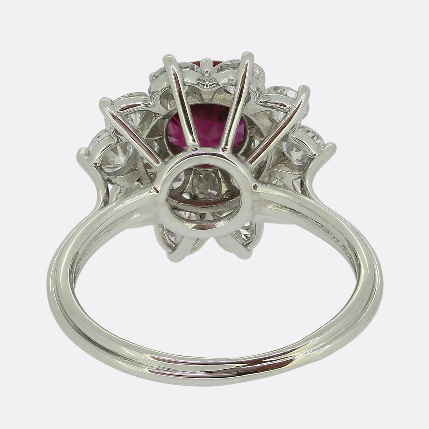 1.50 Carat Ruby and Diamond Cluster Ring