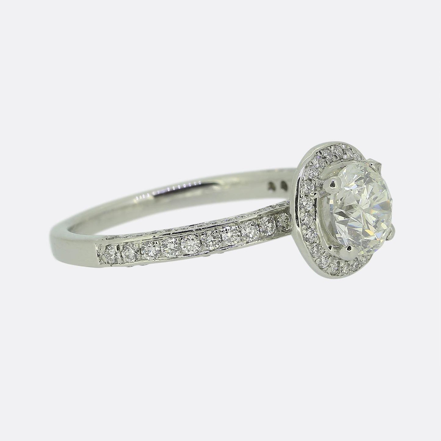 0.90 Carat Diamond Halo Engagement Ring