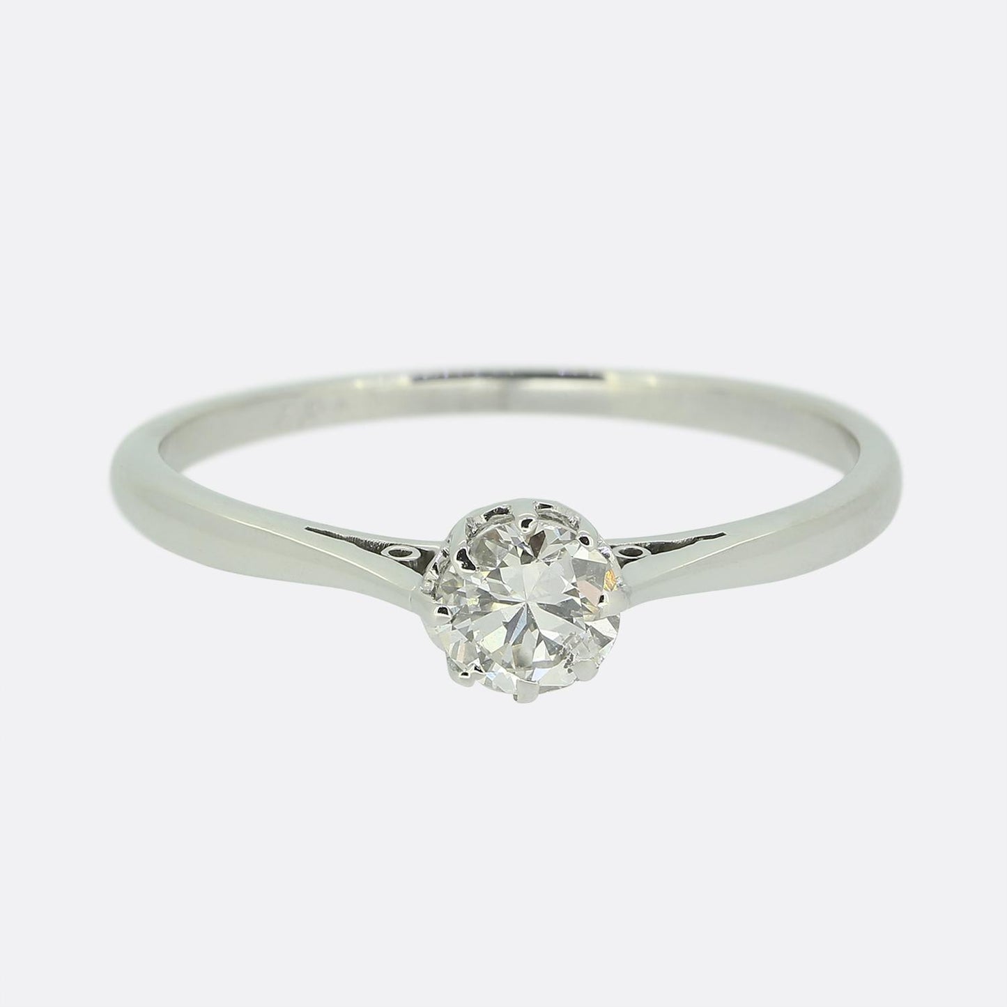0.33 Carat Round Brilliant Cut Diamond Solitaire Ring