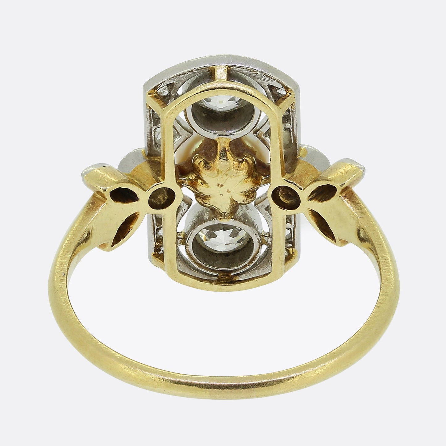 Antique Natural Pearl and Diamond Tablet Ring