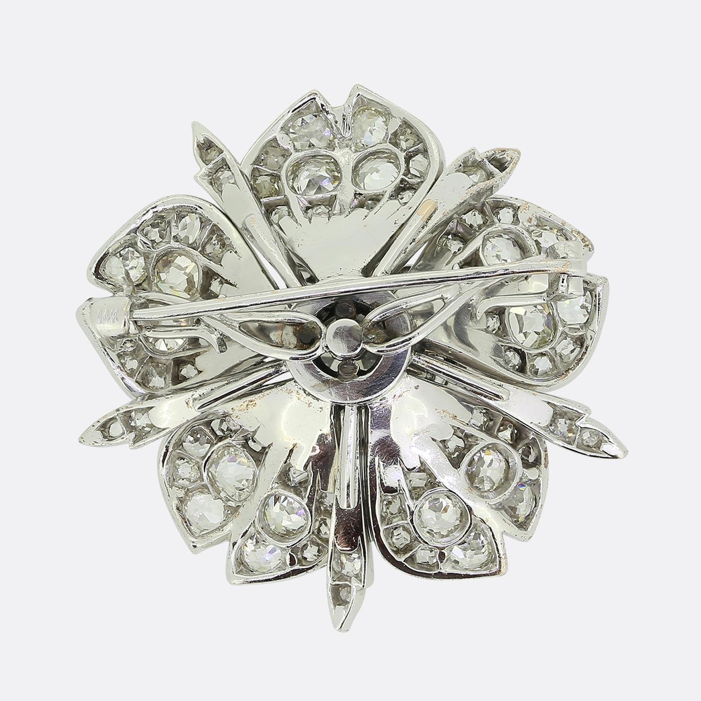 Antique Diamond Flower Brooch