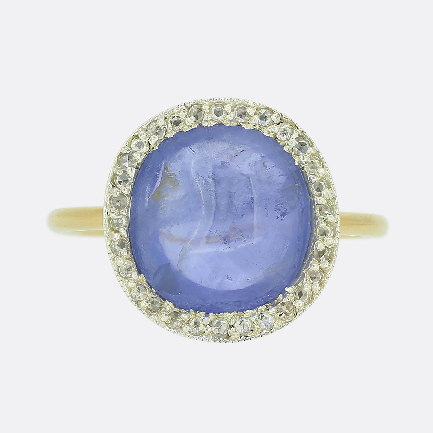5.61 Carat Ceylon Sapphire and Diamond Cluster Ring