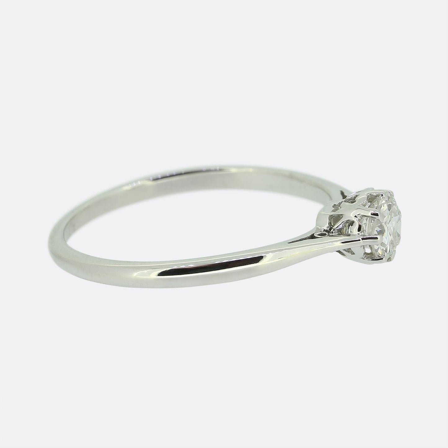 0.33 Carat Round Brilliant Cut Diamond Solitaire Ring