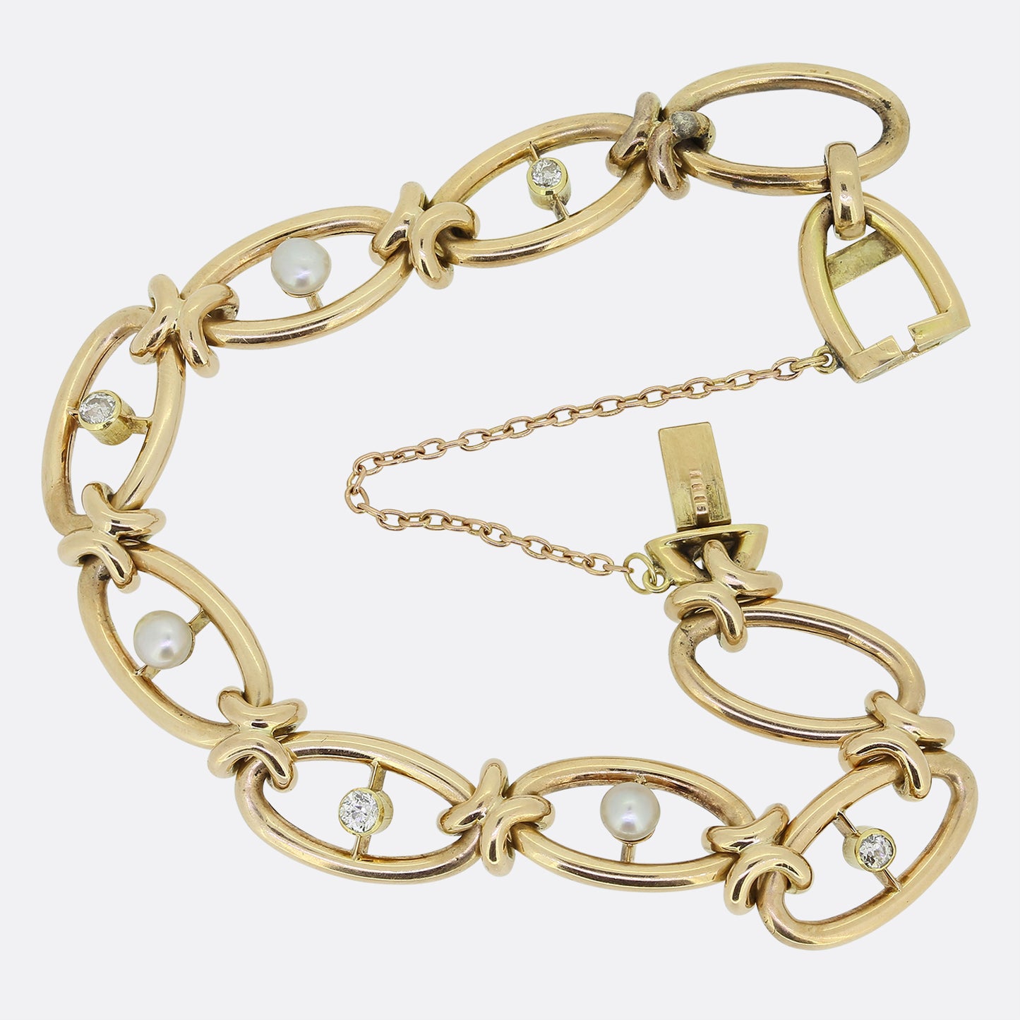 Antique Pearl and Diamond Bracelet
