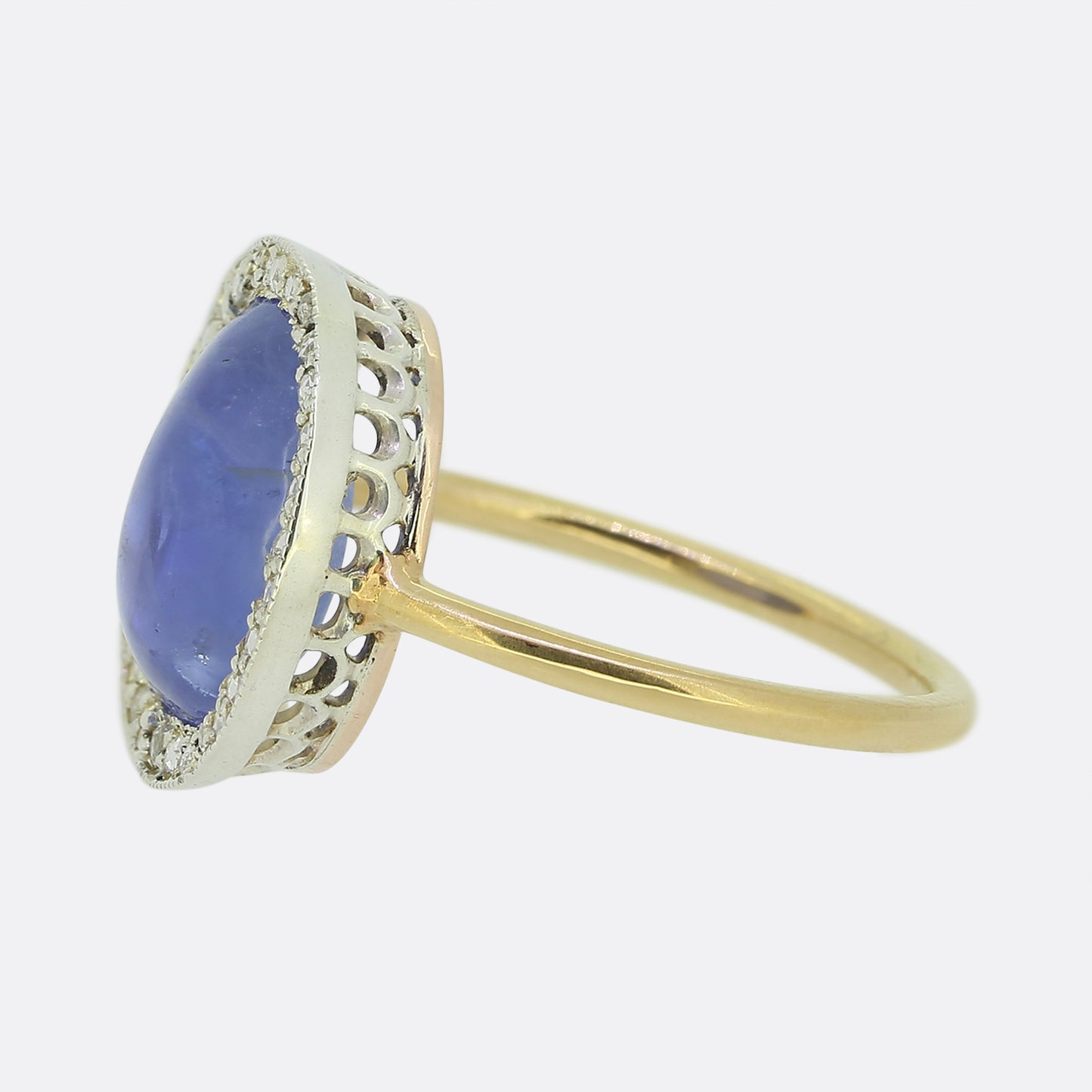 5.61 Carat Ceylon Sapphire and Diamond Cluster Ring