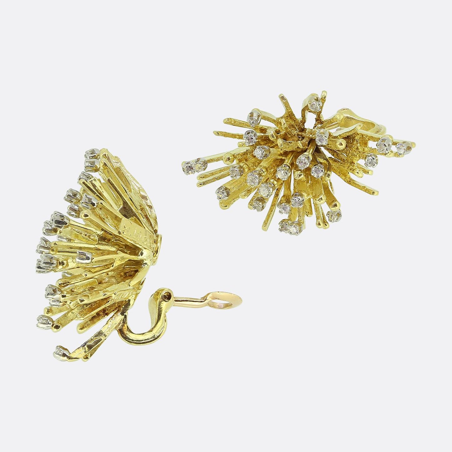 George Weil Diamond Cluster Earrings