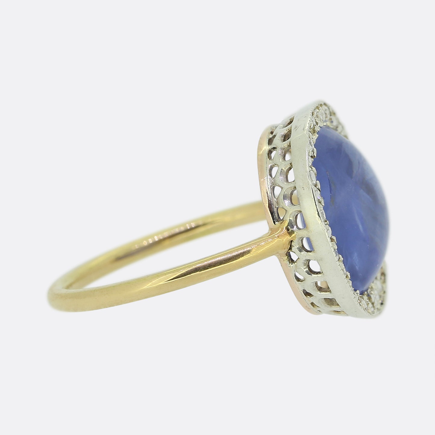 5.61 Carat Ceylon Sapphire and Diamond Cluster Ring