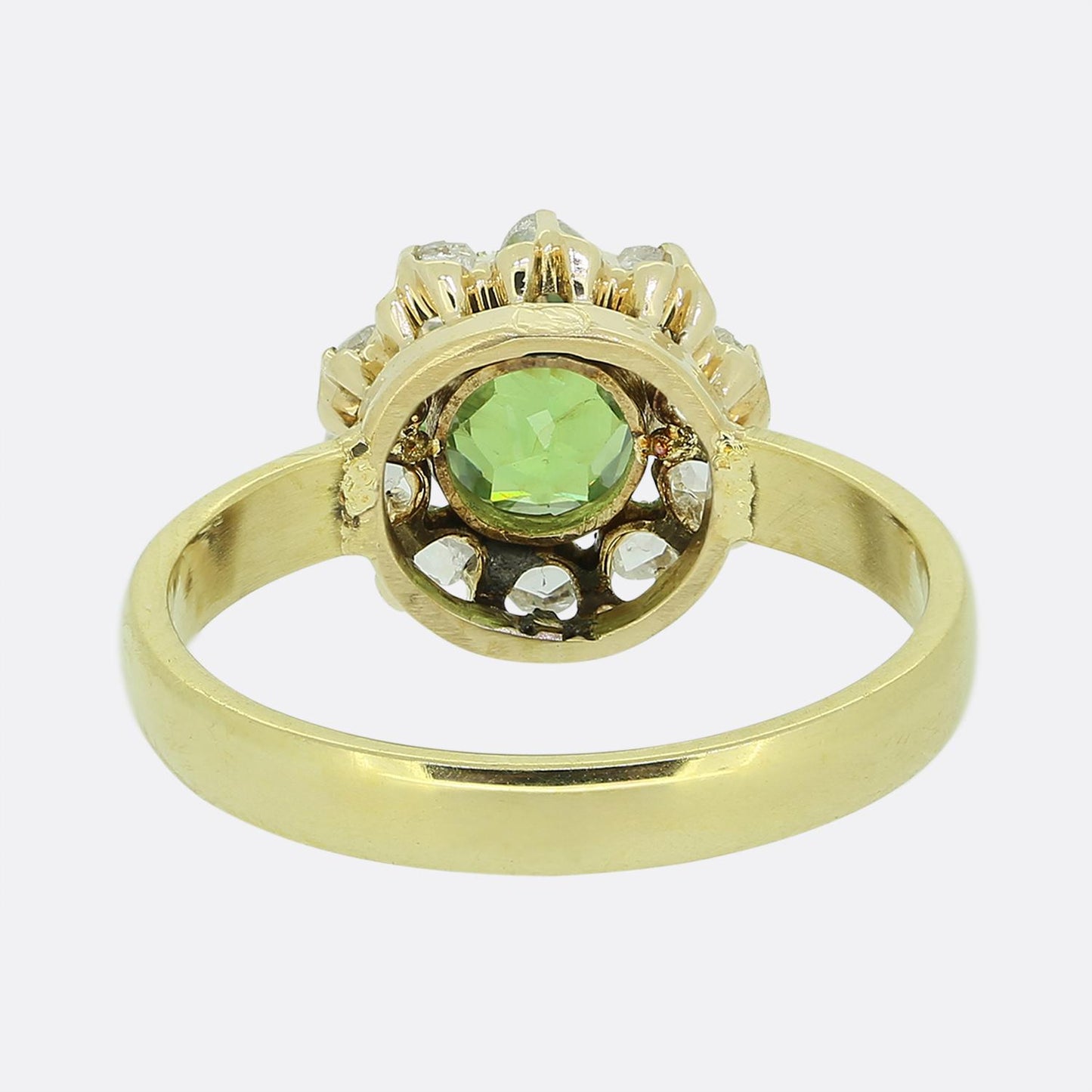 *Reserved* - Vintage Demantoid and Diamond Cluster Ring