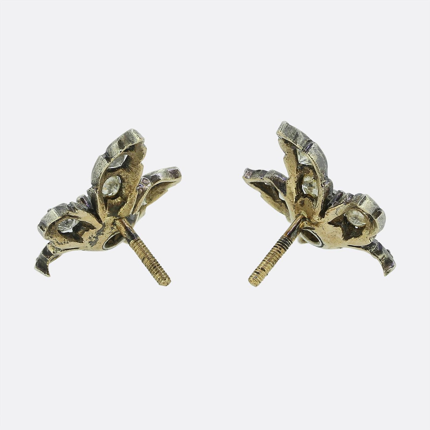 Antique Diamond Maple Leaf Earrings