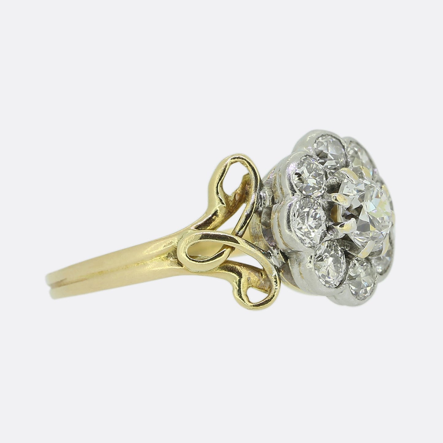 Victorian 0.70 Carat Old Cut Diamond Cluster Ring