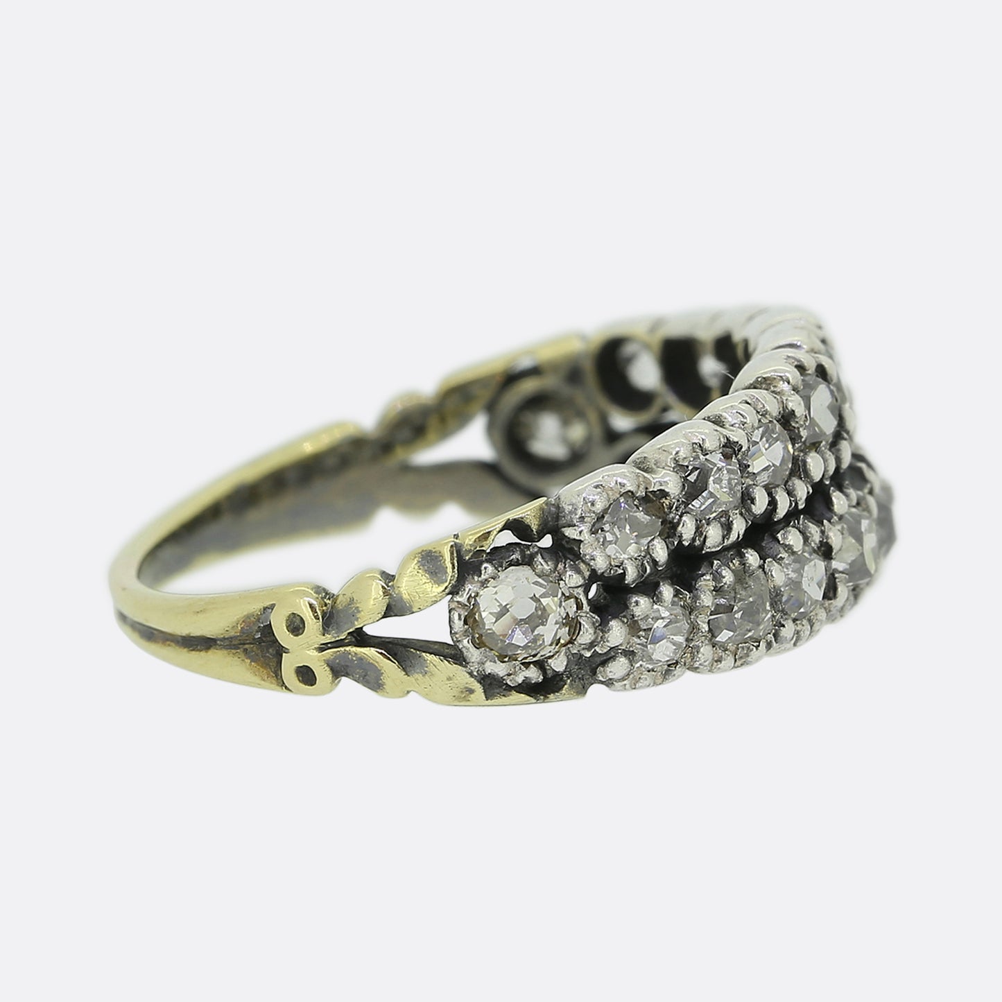 Victorian Old Cut Diamond Two Row Ring