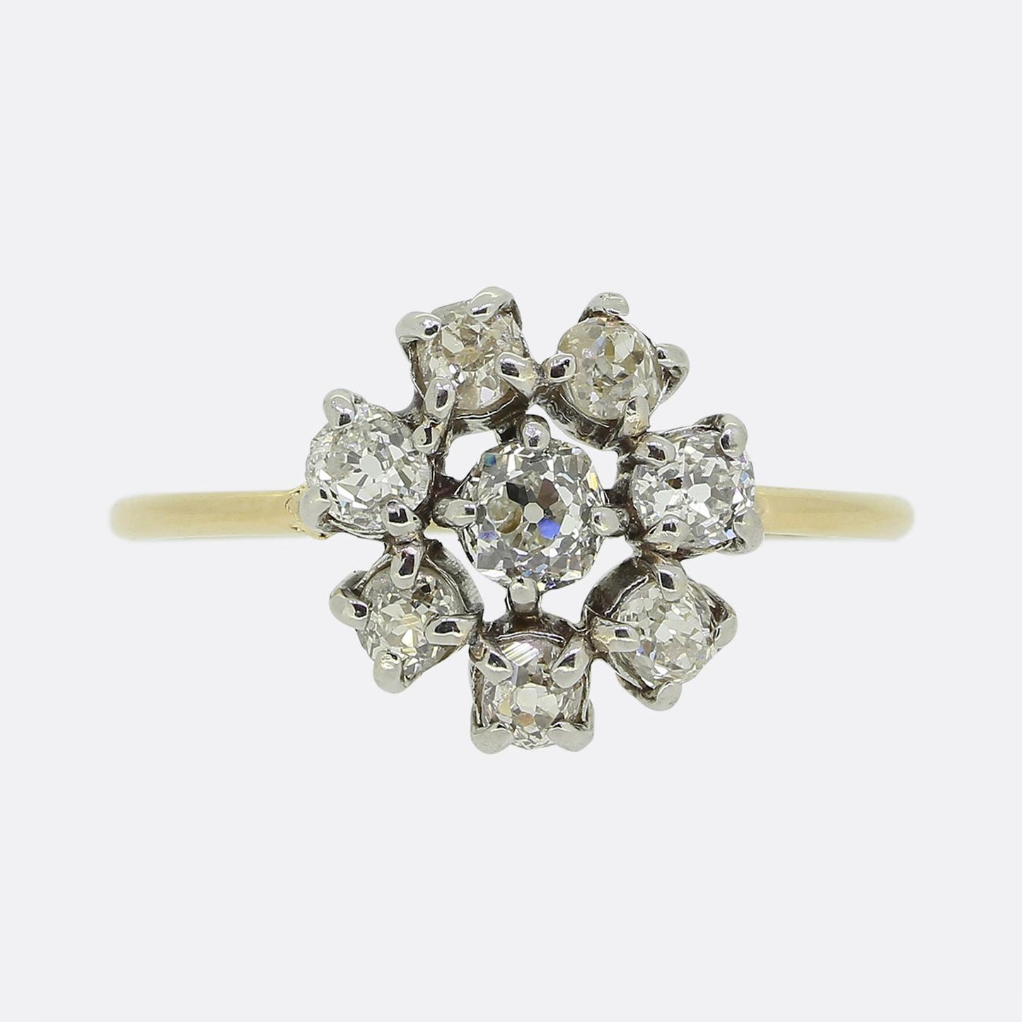 Antique Old Cut Diamond Cluster Ring