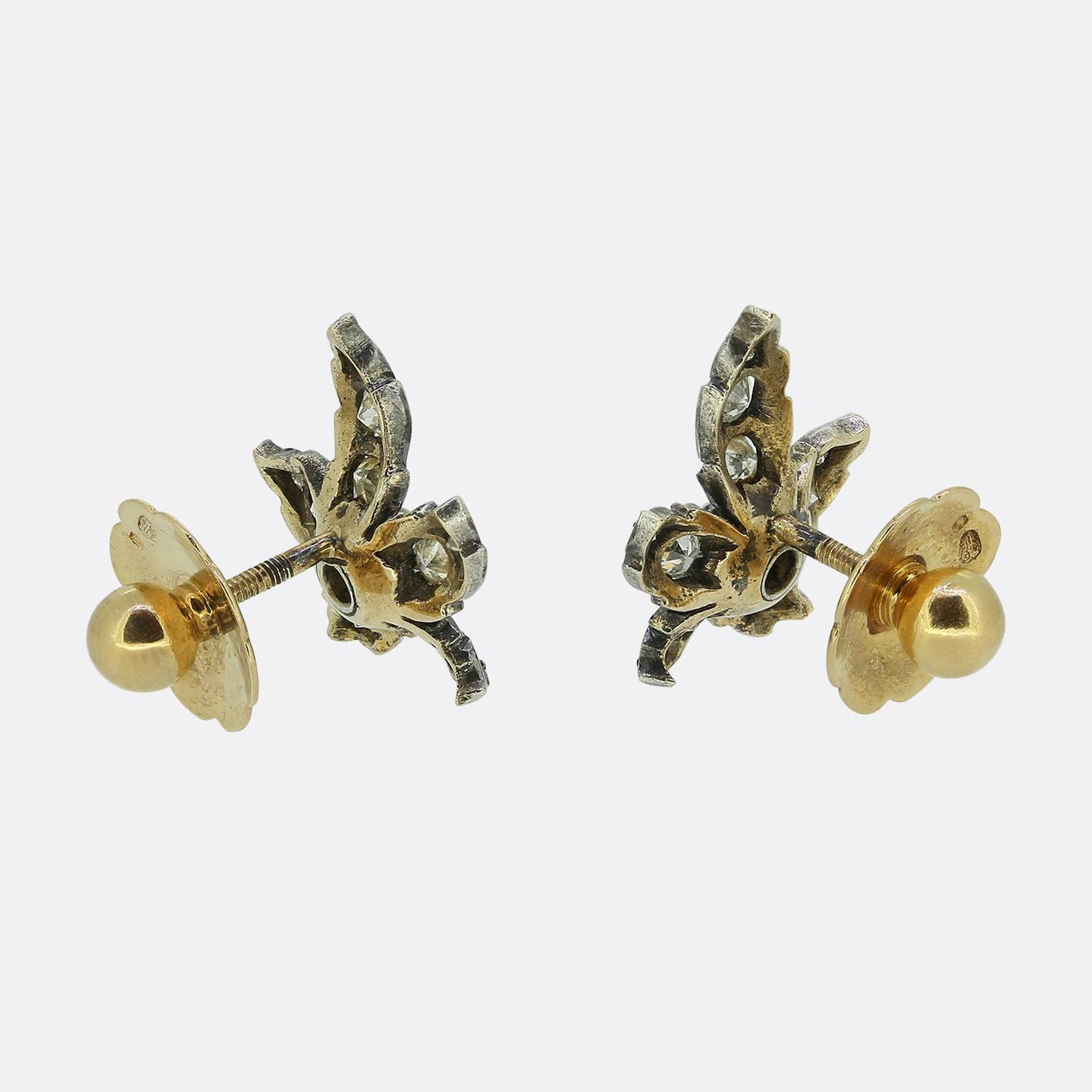 Antique Diamond Maple Leaf Earrings