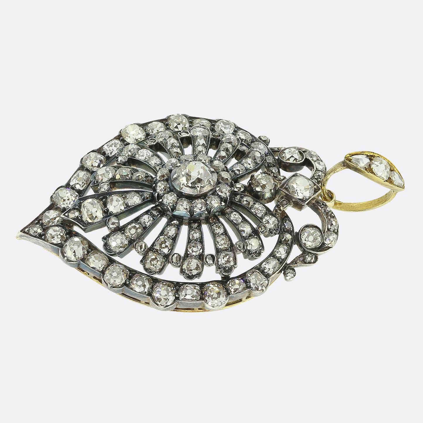 Victorian Old Cut Diamond Cluster Pendant