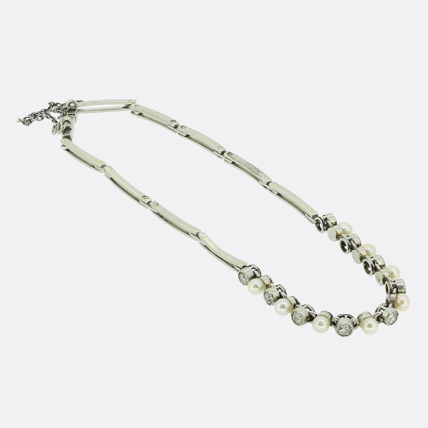 Edwardian Pearl and Diamond Bracelet