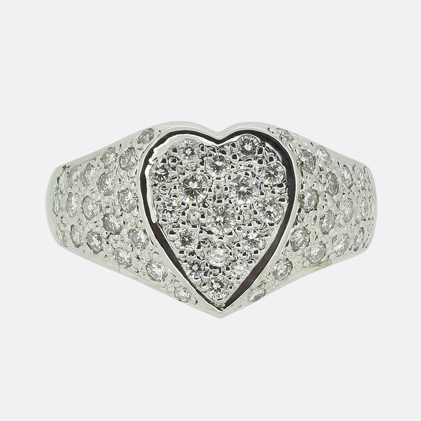 0.60 Carat Diamond Cluster Heart Ring