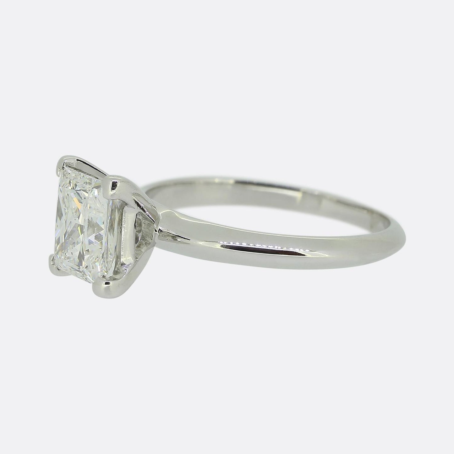 1.59 Carat Princess Cut Diamond Solitaire Engagement Ring