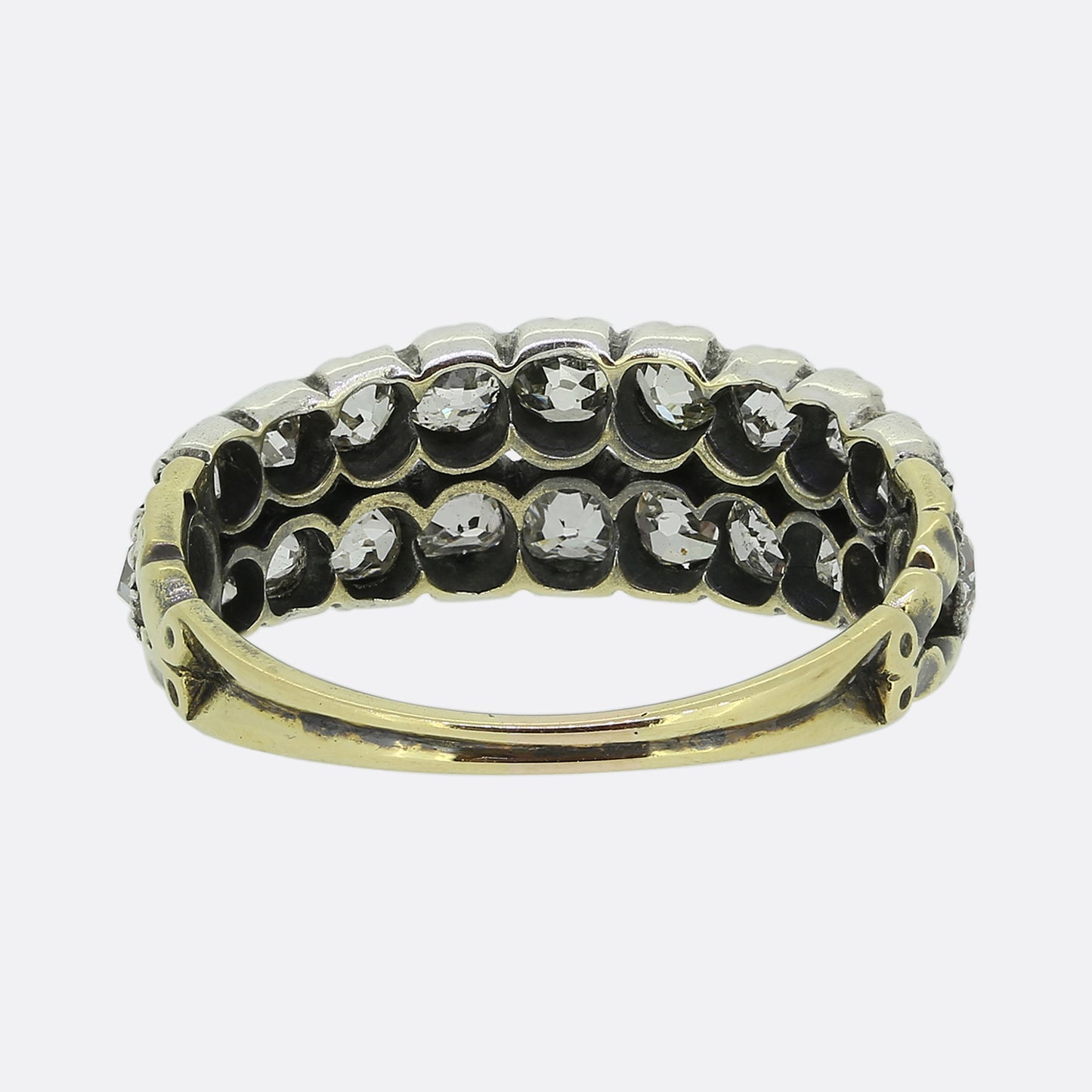 Victorian Old Cut Diamond Two Row Ring