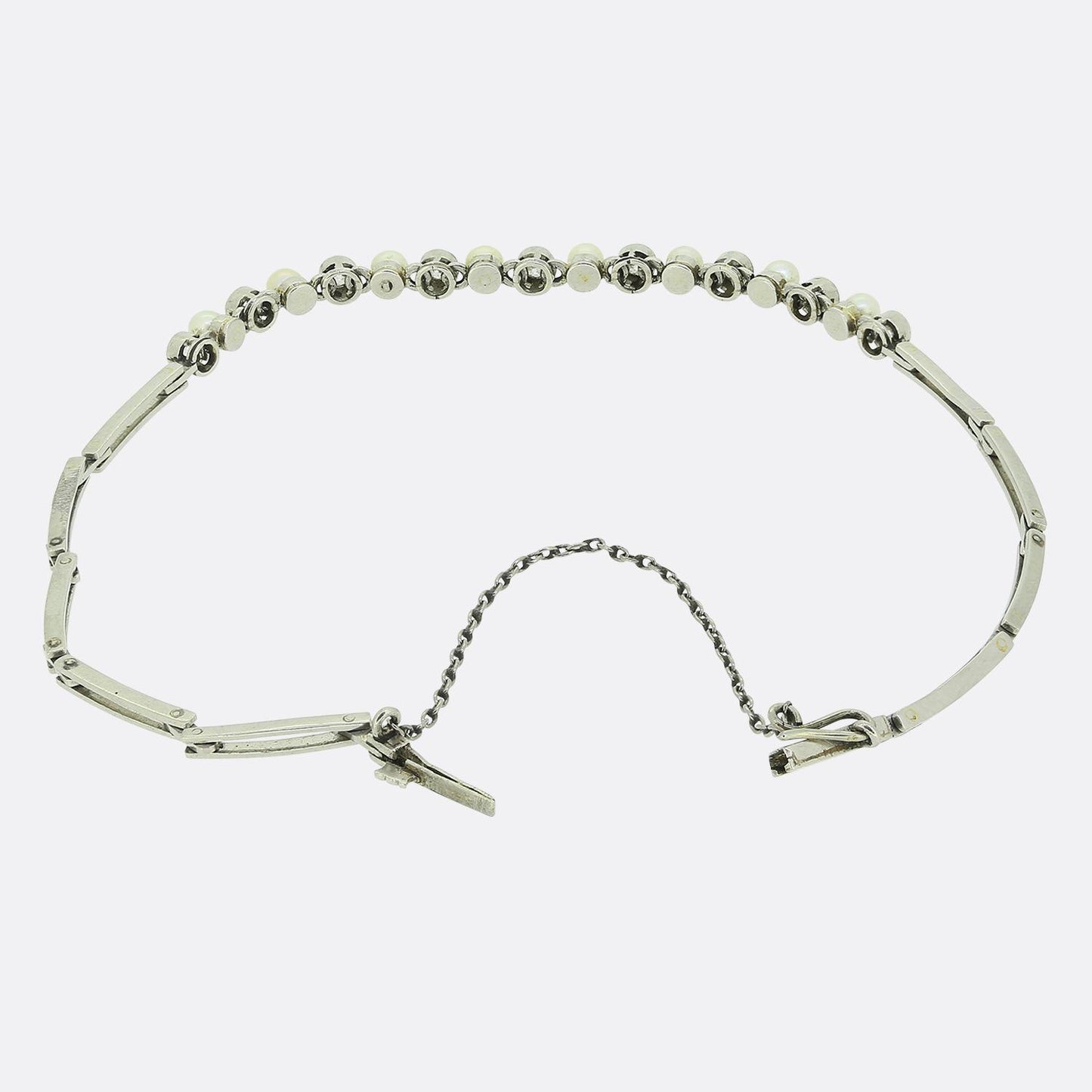 Edwardian Pearl and Diamond Bracelet