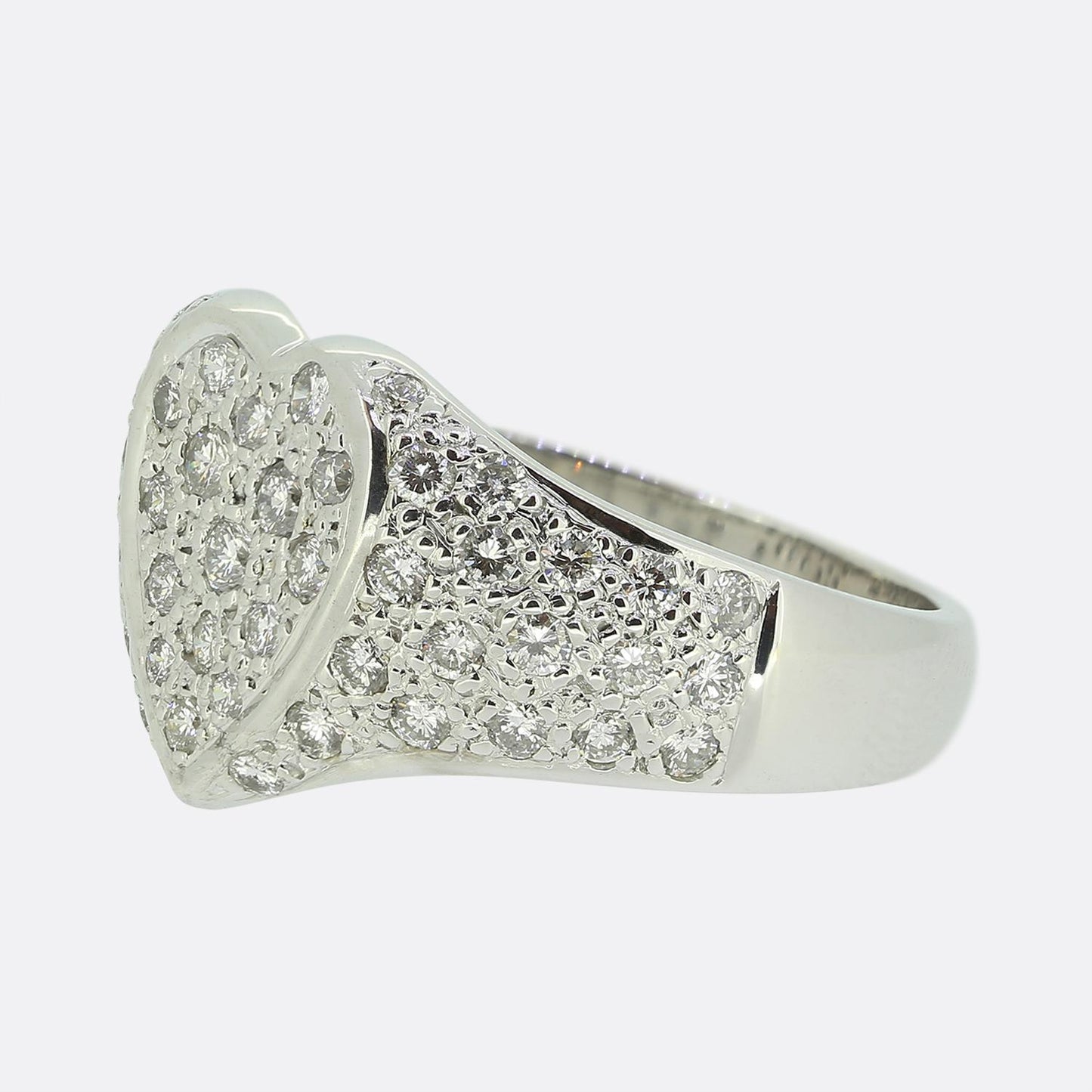 0.60 Carat Diamond Cluster Heart Ring