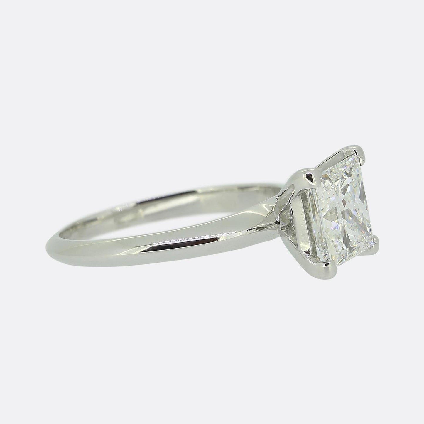 1.59 Carat Princess Cut Diamond Solitaire Engagement Ring