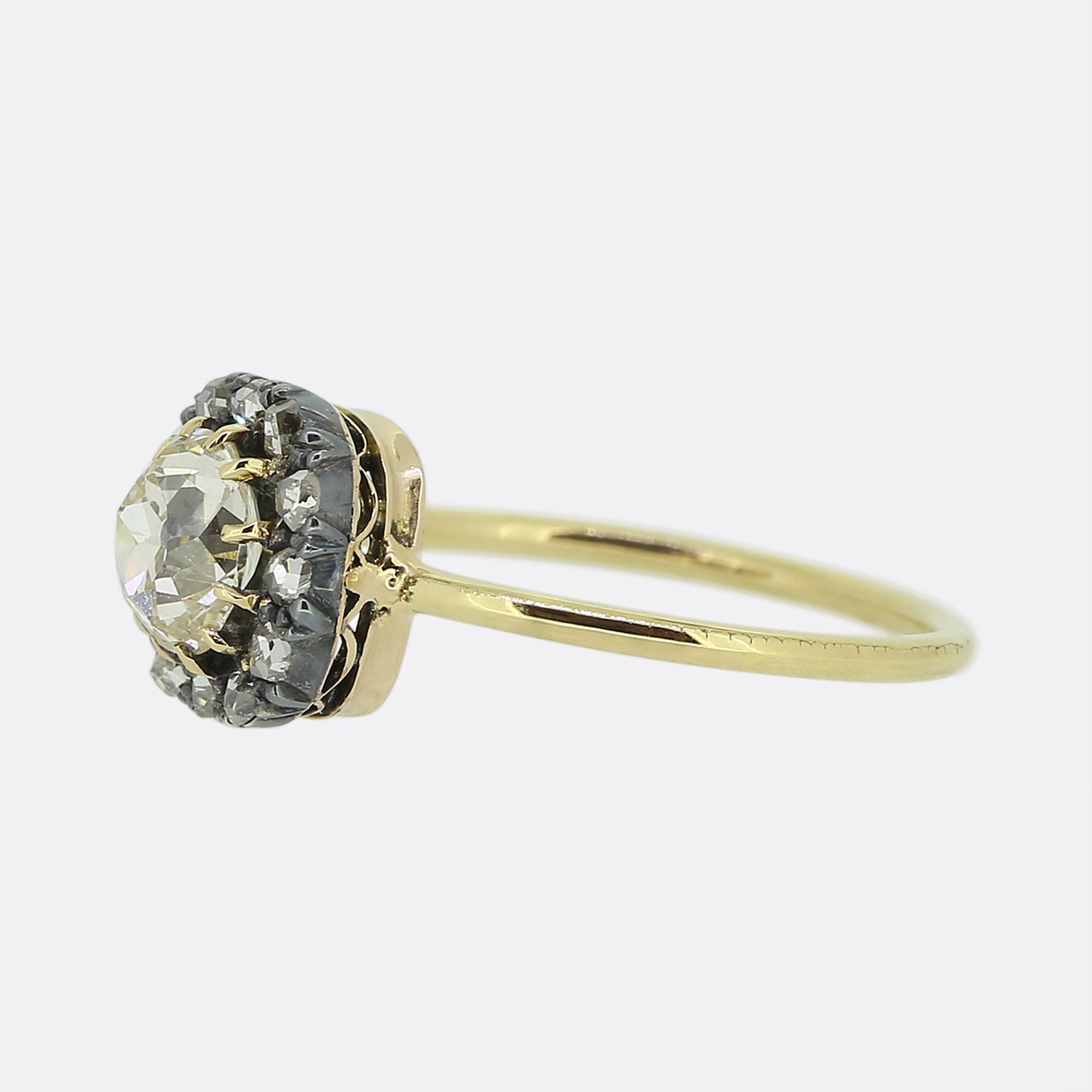 Victorian 0.80 Carat Old Cut Diamond Cluster Ring