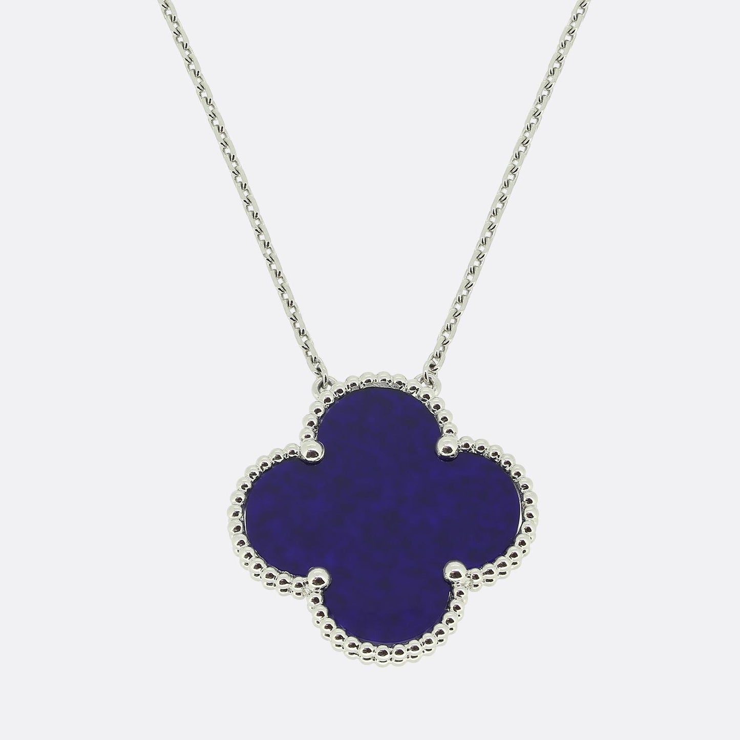 Van Cleef & Arpels Magic Alhambra Blue Sevres Porcelain Necklace